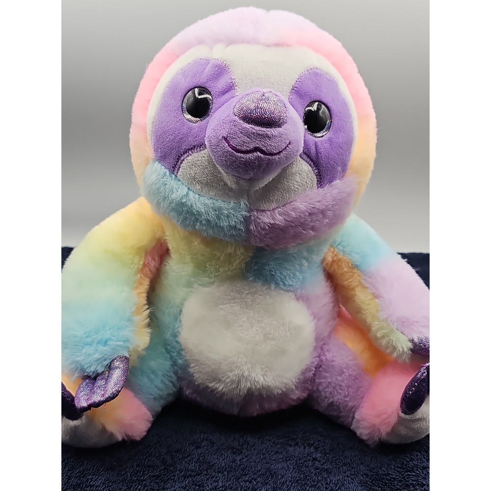 Fiesta Rainbow Sherbet Sloth Plush 11" Stuffed Animal Pastel Soft Toy EUC - Picture 2 of 13